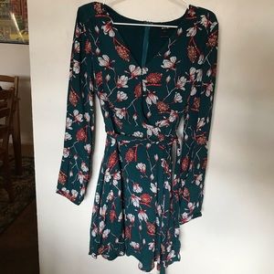 ❤️green floral wrap dress❤️